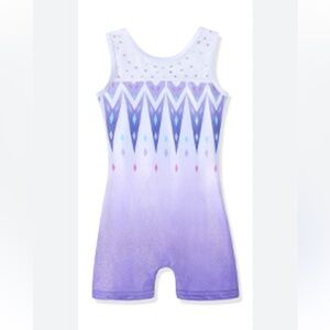 Geometric Purple and White Leotard dance